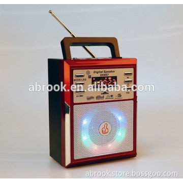 Hot manual super bass portable speaker led light